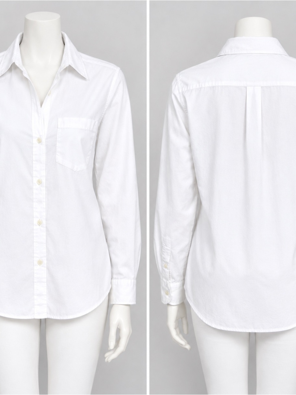 GAP Perfect shirt ladies Optic White Button-Down Long Sleeve Med - Picture 8 of 8